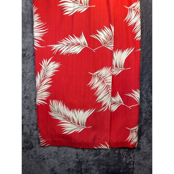 Banana Bay Fine Resortwear 100% Silk Orange Wrap Skirt with Tropical Leaves Size - Picture 3 of 4